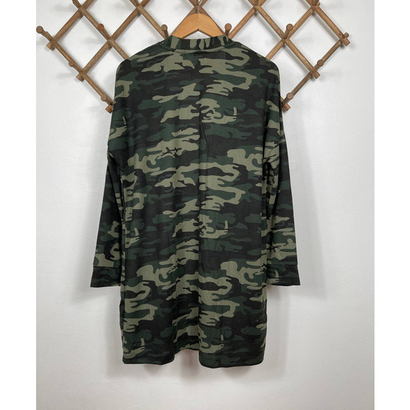 Sanctuary Open Front Patch Pockets Cardigan in Camo Size M - Picture 3 of 8